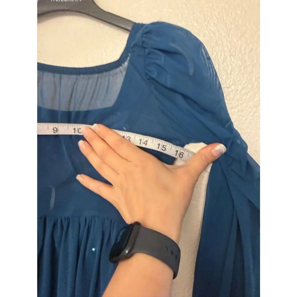 Kelle dance costume blue 2 piece babydoll dress RAINDROPS 8451 MA-Medium adult